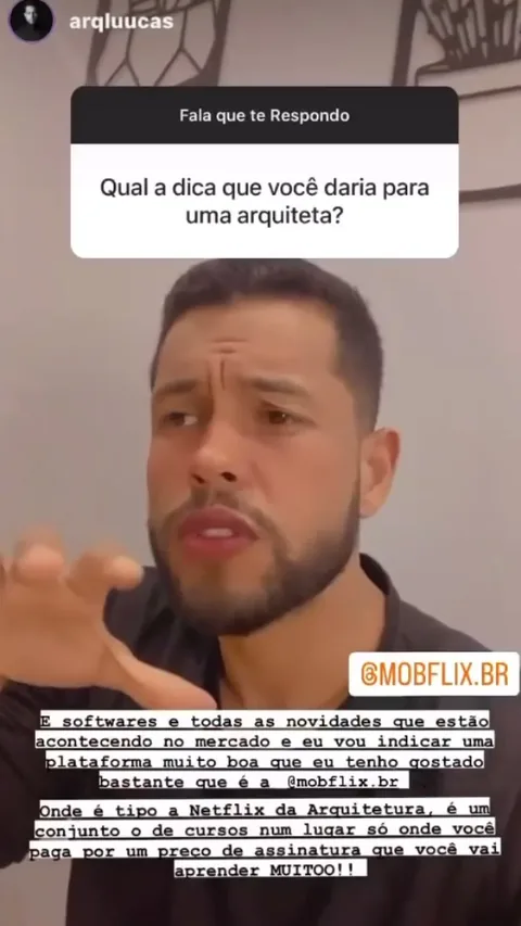arqluucas falando da Mobflix no Instagram